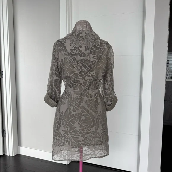 Zac Posen Sheer Floral Jacket in Cream - Picture 4 of 7